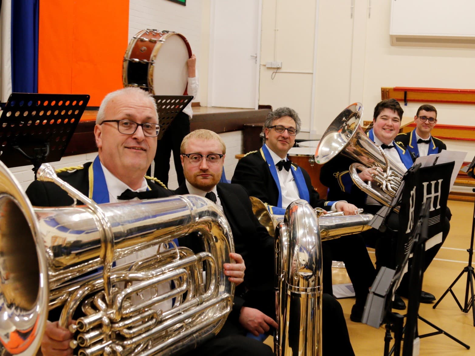 Basses at rehearsal for regionals - March 2022