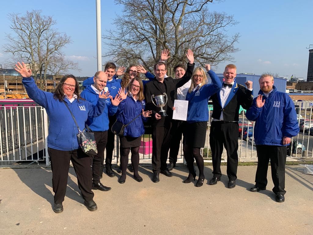 Celebrating 2nd place at the Regionals in Stevenage - March 2022